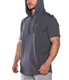 MuscleCloth MC-X Kapüşonlu Kısa Kollu Sweatshirt Füme