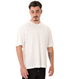 MuscleCloth Washed Oversize T-Shirt Kırık Beyaz