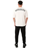 MuscleCloth Washed Oversize T-Shirt Kırık Beyaz
