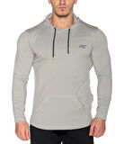 MuscleCloth Training Kapüşonlu Uzun Kollu T-Shirt Gri