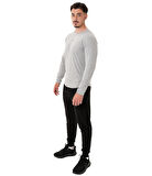 MuscleCloth Elite Reglan Uzun Kollu T-Shirt Gri Melanj