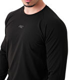 MuscleCloth Elite Reglan Uzun Kollu T-Shirt Siyah