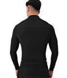MuscleCloth Tech Mock Uzun Kollu T-Shirt Siyah
