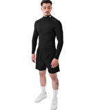 MuscleCloth Tech Mock Uzun Kollu T-Shirt Siyah