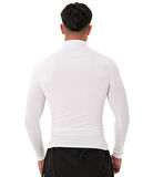 MuscleCloth Tech Mock Uzun Kollu T-Shirt Beyaz