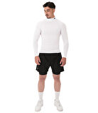 MuscleCloth Tech Mock Uzun Kollu T-Shirt Beyaz
