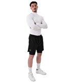 MuscleCloth Tech Mock Uzun Kollu T-Shirt Beyaz