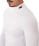 MuscleCloth Tech Mock Uzun Kollu T-Shirt Beyaz