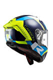 Thunder Racıng 1 Mavi Neon Sarı Full Face Motosiklet Kask