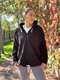 Oversize Unisex Peluş Kapüşonlu Sweatshirt