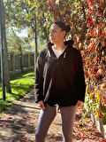 Oversize Unisex Peluş Kapüşonlu Sweatshirt