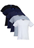 FFM İSTANBUL SİYAH, LACİVERT,ANTRASİT,BEYAZ,GRİ BASIC TSHIRT 5’Lİ