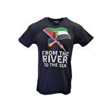 FFM İSTANBUL FROM THE RIVER TO THE SEA NEHİRDEN DENİZE ÖZGÜR FİLİSTİN BASKILI T-SHIRT