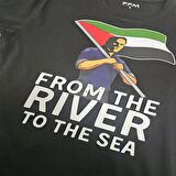 FFM İSTANBUL FROM THE RIVER TO THE SEA NEHİRDEN DENİZE ÖZGÜR FİLİSTİN BASKILI T-SHIRT