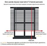 BBB Desenli Boncuklu Çift Mekanizmalı Tül Stor Perde Beyaz TS1095B