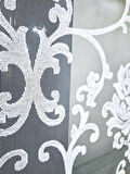 BBB Simli Damask Desenli Çift Mekanizmalı Tül Stor Perde Ekru MT1018S