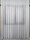 Kalın Çizgili Gümüş Simli Tül Perde Ekru 1 e 3 Pileli ET4010GUMUS