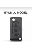Citröen Xsara Picasso C5 C6 C8 Anahtar Koruma Kılıfı 3 Tuşlu 2.resime Bakınız