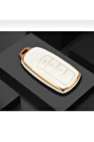 Chery Tiggo 8 Pro Omoda 5 Anahtar Kılıfı Beyaz/gold Lüx