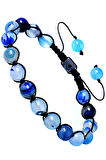 Makrome Doğal Mavi Akik Bileklik