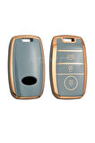 Kia Rio Ceed Soul Sportage Sorento Carens Picanto Lüks Anahtar Koruma Kılıfı Sustasız 3 Tuşlu