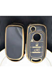 Fiat Egea 500X Uyumlu Anahtar Koruma Kılıfı Siyah/Gold  2.Resime Lütfen Bakınız