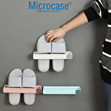 Microcase Yapışkanlı Terlik Askılığı Çok Fonksiyonlu Portatif Terlik Havlu Rafı - BEYAZ (FİLDİŞİ) AL4932 2 Adet