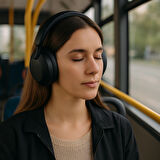 Kablosuz Bluetooth Kulaklık – Gürültü Engelleme, 30 Saat Pil Ömrü, Konforlu Deri Yastık