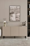 Hitit Konsol Kumtaşı Bej 175 cm (100% MDF) Metal Ayak