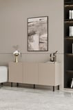 Hitit Konsol Kumtaşı Bej 175 cm (100% MDF) Metal Ayak