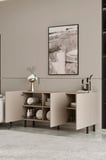 Hitit Konsol Kumtaşı Bej 175 cm (100% MDF) Metal Ayak