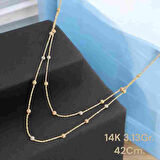 14AYAR 3.13GRAM ALTIN İKİLİ POPCORN KOLYE