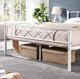 HFT HOME Metal Karyola, Çınar Metal Karyola Siyah Beyaz Gold renk seçenekli, Çift Kişilik