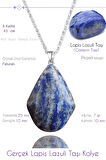 Sertifikalı Gerçek Piramit Model Lapis Lazuli Taşı Kolye