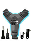 5 Parça Aksiyon Kamera Tutucu Jaw Mount Motor Kask Çene Tutma Aparatı Mavi