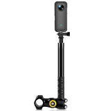 Tüm Aksiyon Kameralara Uyumlu Invisible Selfie Çubuğu (Görünmez) ve Motosiklet Bağlantı Aparatı