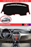 Fiat Tempra Dijital Ekran İçin Uygun Torpido Koruma Halısı Siyah Kenar Renk Kırmızı