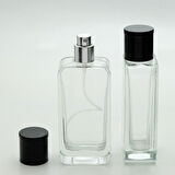 20 ADET BOŞ CAM PARFÜM ŞİŞE, 50 ML, OVAL DİKDÖRTGEN MODEL, ŞEFFAF