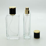 20 ADET BOŞ CAM PARFÜM ŞİŞE, 50 ML, OVAL DİKDÖRTGEN MODEL, ŞEFFAF