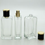 20 ADET BOŞ CAM PARFÜM ŞİŞE, 50 ML, OVAL DİKDÖRTGEN MODEL, ŞEFFAF