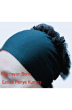 BONE FIRFIRLI, HİJAB, TESETTÜR BONE, TOPUZ, SİYAH PENYE DİKİŞLİ BONE 2 ADET