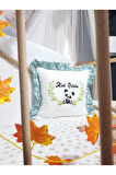 Fırfırlı Kırlent Bebek İsimli 40x40 Cm Nakışlı Takı Yastığı İçi Dolgulu