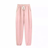 Unisex Pembe Lastik Paça Şardonlu Eşofman Altı