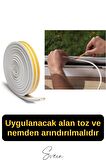 Pvc Doğrama Pencere Fitili İzolasyon Bandı Kendinden Yapışkanlı Beyaz Kauçuk Yalıtım Bant 2x10=20 Mt