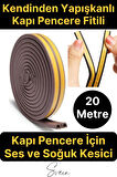 Pvc Doğrama Pencere Fitili İzolasyon Bandı Kendinden Yapışkanlı Kahve Kauçuk Yalıtım Bant 2x10=20 Mt