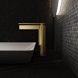 FONTANA YÜKSEK LAVABO BATARYASI (FIRÇALANMIŞ ALTIN) FJ-6022