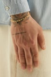 REGENT Gold Onyx 925 Ayar 14K Altın Kaplama Siyah Taşlı Erkek Bileklik 17+5 cm Ataç Zincir