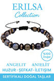 Sertifikalı Makrome Terahertz & Angelit Melek Taşı Bileklik – Ruhsal Huzura Uçun