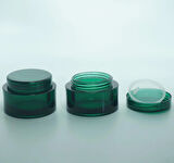 20 ADET BOŞ AKRİLİK KREM KAVANOZU, 15 ML, SİLİNDİR MODEL, YEŞİL RENK