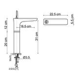 FONTANA YÜKSEK LAVABO BATARYASI (MAT KROM) FK-5121